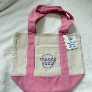 3 Trader Joe’s pastel mini canvas tote bag’s